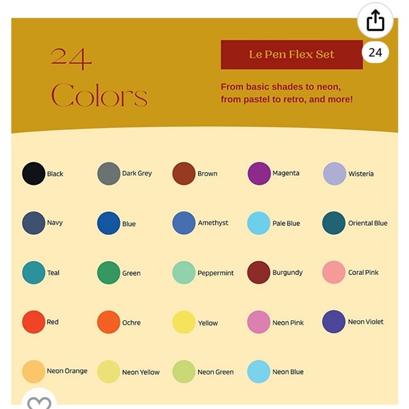 Marvy Uchida Le Pen Flex - 24 colors - Picture 2 of 14